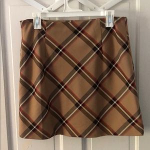 Beige plaid pencil skirt